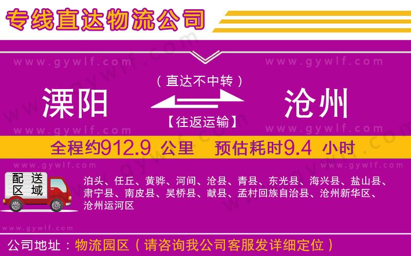 溧陽(yáng)到滄州物流公司