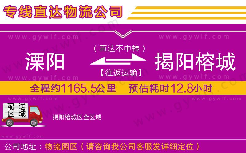 溧陽到揭陽榕城區(qū)物流公司