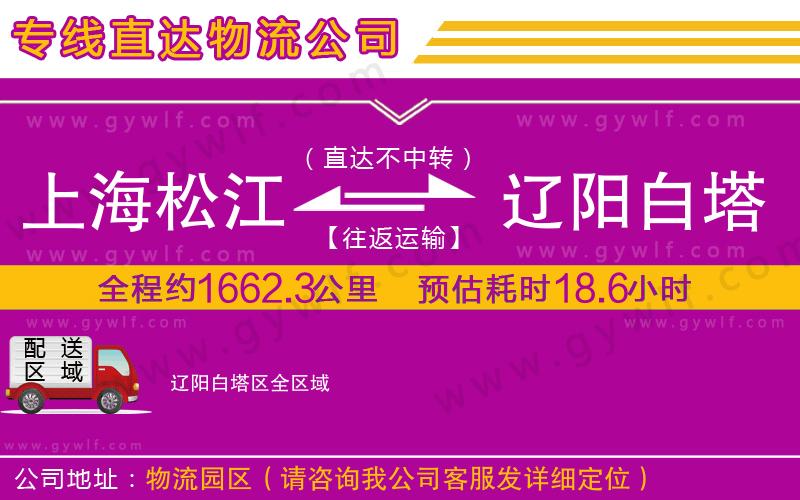 上海松江區(qū)到遼陽白塔區(qū)物流公司