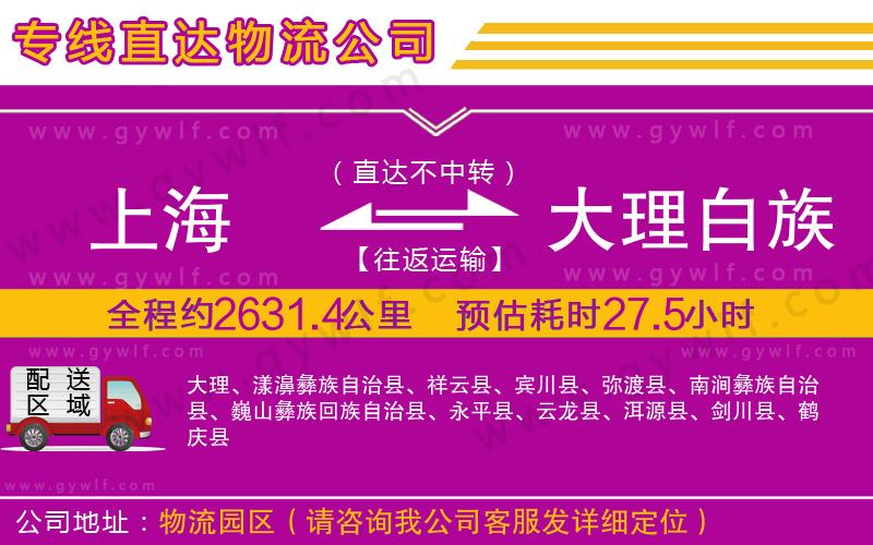 上海到大理白族自治州貨運(yùn)公司