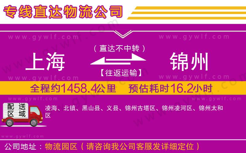 上海到錦州貨運專線