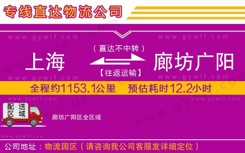 上海到廊坊廣陽區(qū)貨運專線