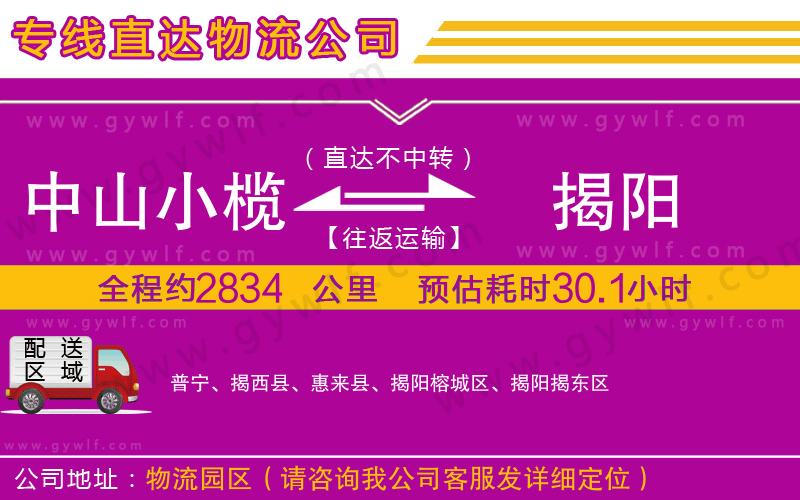 中山小欖到揭陽物流公司