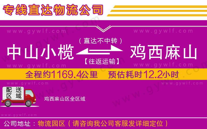 中山小欖到雞西麻山區(qū)物流公司