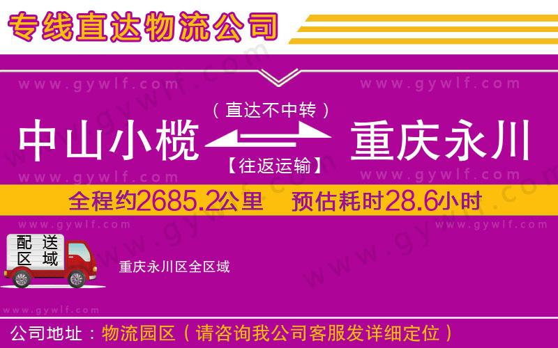 中山小欖到重慶永川區(qū)物流公司