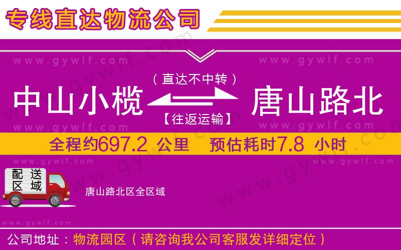 中山小欖到唐山路北區(qū)物流公司