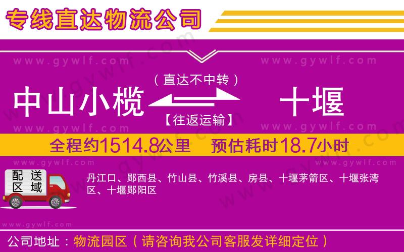 中山小欖到十堰物流公司