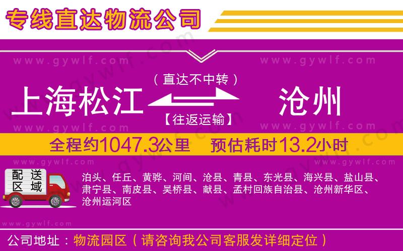 上海松江區(qū)到滄州物流公司