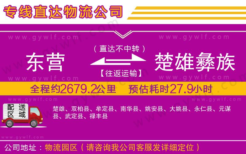 東營到楚雄彝族自治州物流公司
