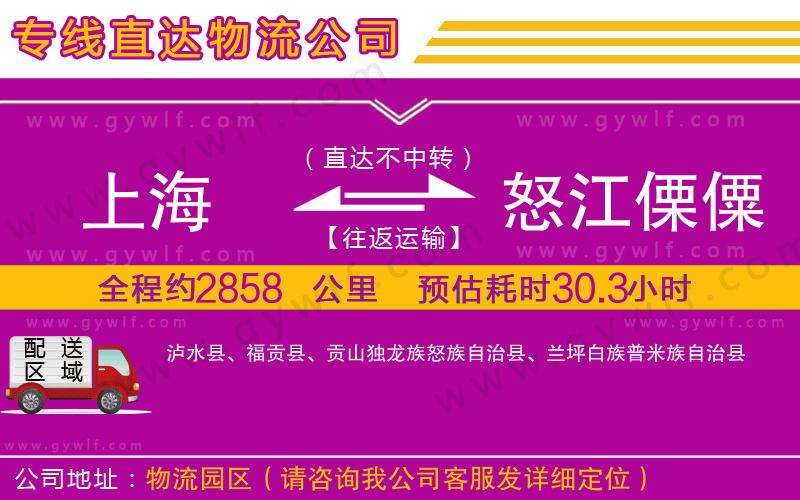 上海到怒江傈僳族自治州貨運(yùn)專(zhuān)線