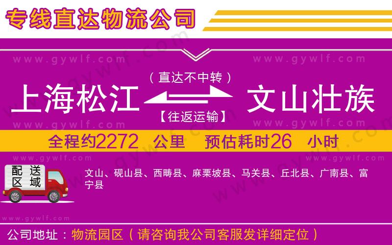 上海松江區(qū)到文山壯族苗族自治州物流公司