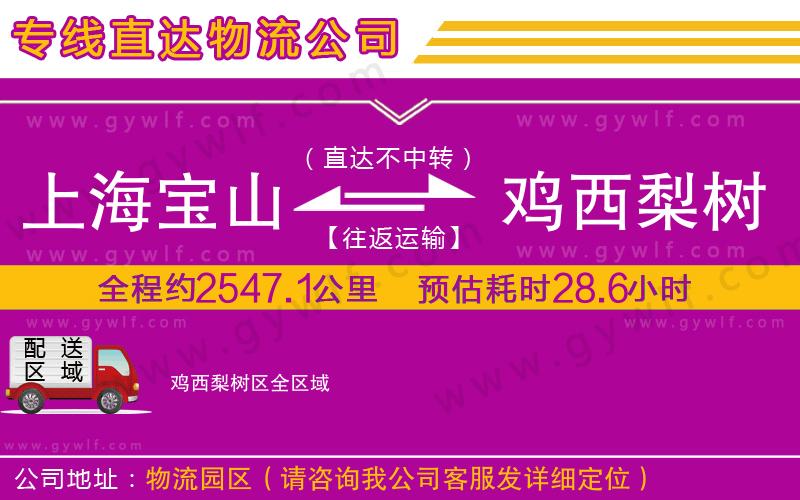 上海寶山區(qū)到雞西梨樹區(qū)物流公司