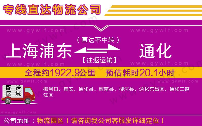 上海浦東區(qū)到通化物流公司