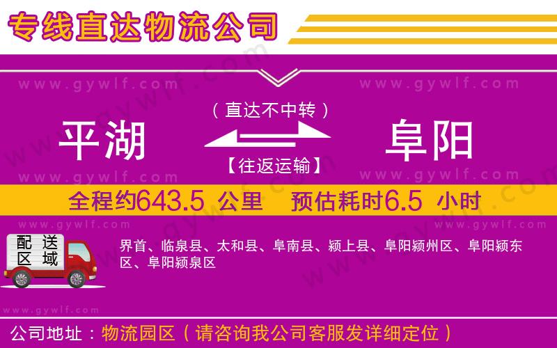 平湖到阜陽物流公司