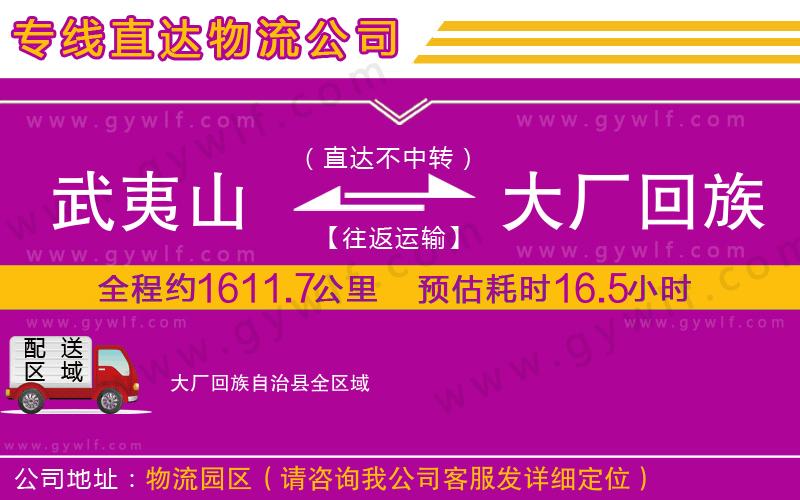 武夷山到大廠回族自治縣物流公司
