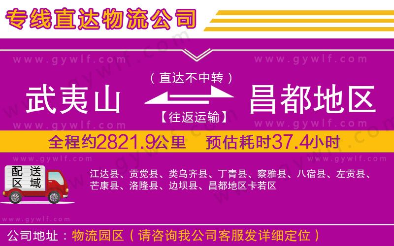 武夷山到昌都地區(qū)物流公司