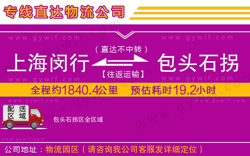 上海閔行區(qū)到包頭石拐區(qū)物流公司