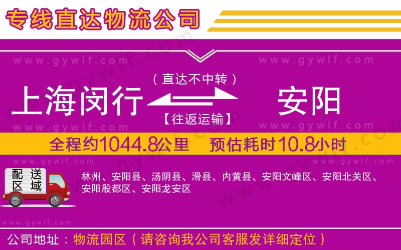 上海閔行區(qū)到安陽物流公司
