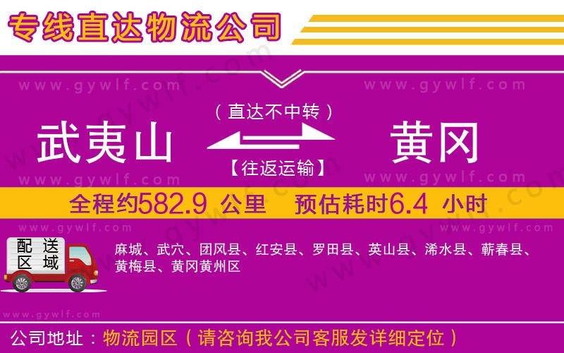 武夷山到黃岡物流公司