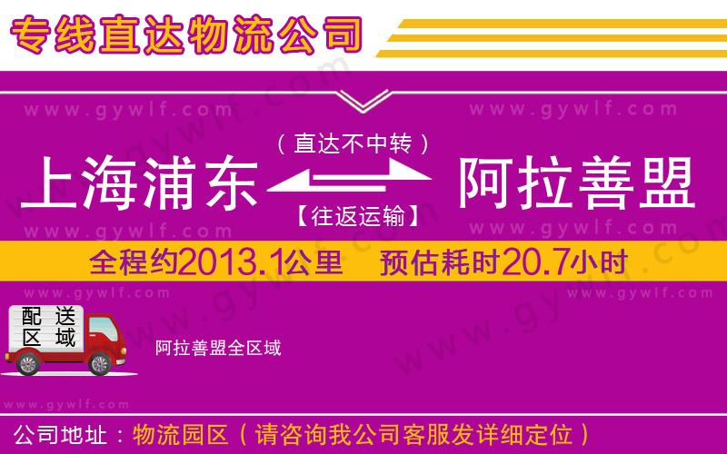 上海浦東區(qū)到阿拉善盟物流公司