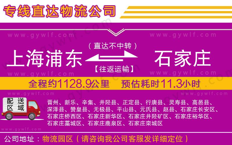 上海浦東區(qū)到石家莊物流公司