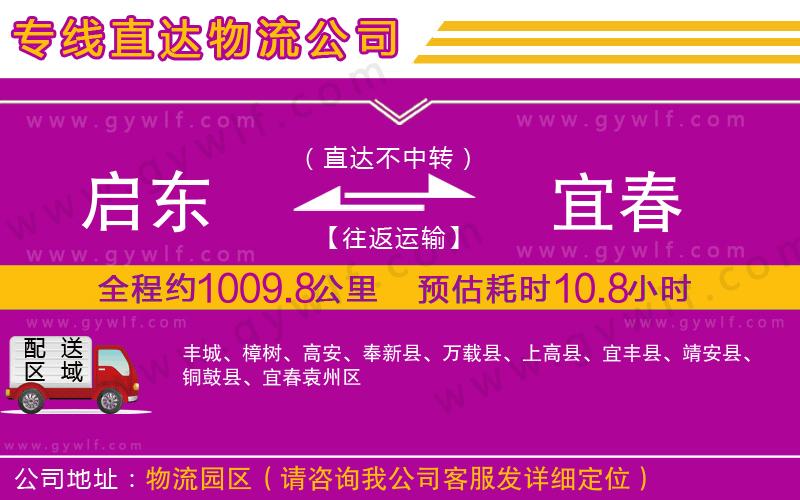 啟東到宜春物流公司