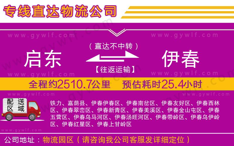 啟東到伊春物流公司