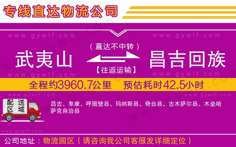 武夷山到昌吉回族自治州物流公司