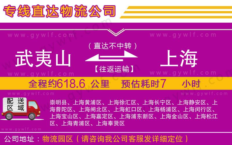 武夷山到上海物流公司