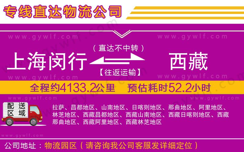 上海閔行區(qū)到西藏物流公司