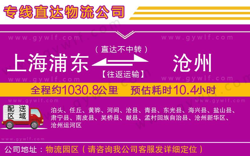 上海浦東區(qū)到滄州物流公司
