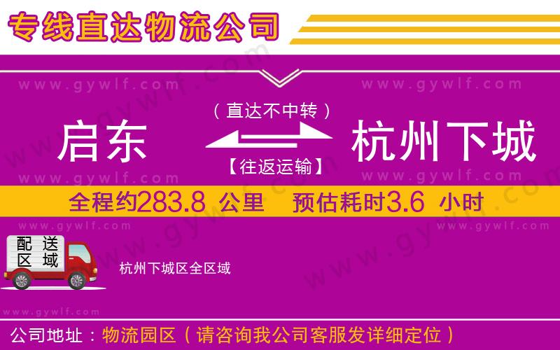 啟東到杭州下城區(qū)物流公司