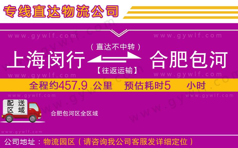 上海閔行區(qū)到合肥包河區(qū)物流公司