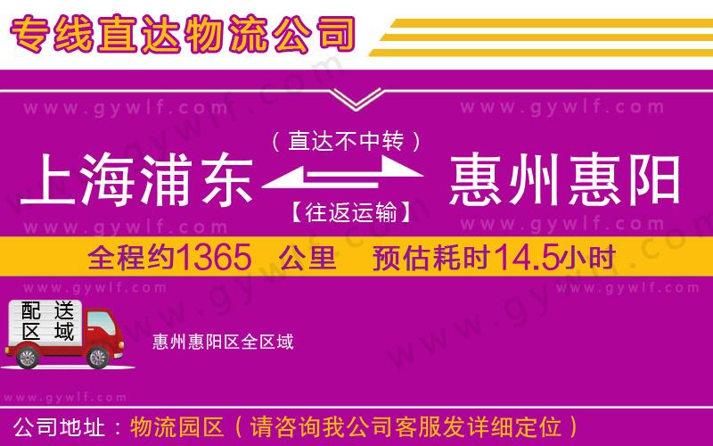 上海浦東區(qū)到惠州惠陽區(qū)物流公司