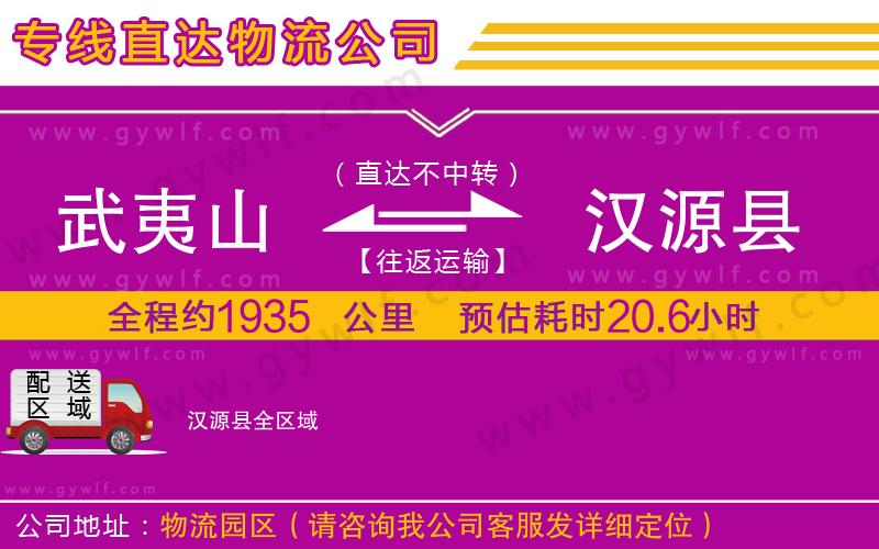 武夷山到漢源縣物流公司