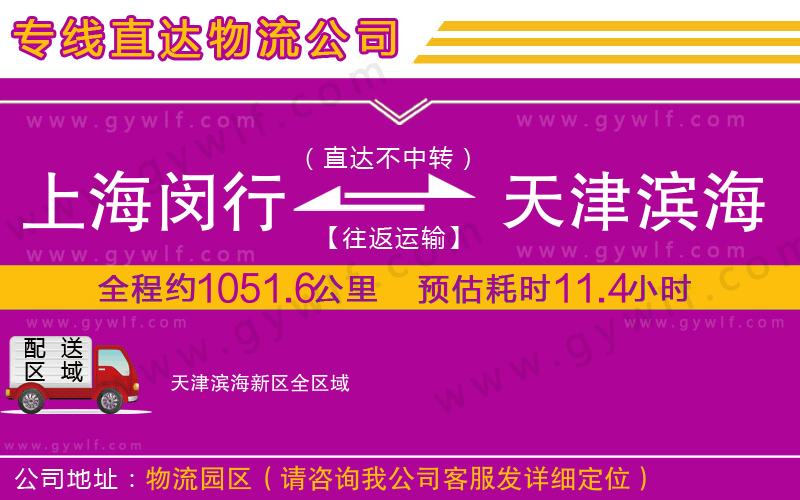 上海閔行區(qū)到天津濱海新區(qū)物流公司