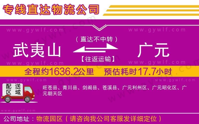 武夷山到廣元物流公司
