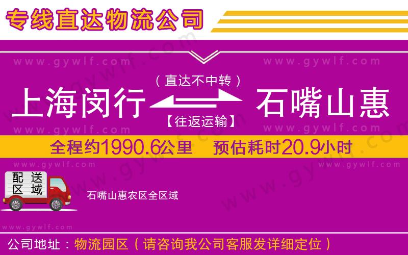 上海閔行區(qū)到石嘴山惠農(nóng)區(qū)物流公司