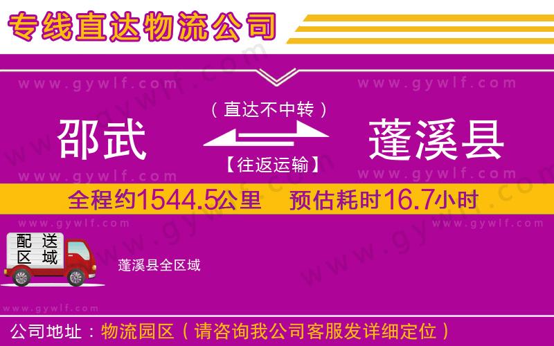 邵武到蓬溪縣物流公司