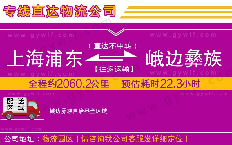 上海浦東區(qū)到峨邊彝族自治縣物流公司