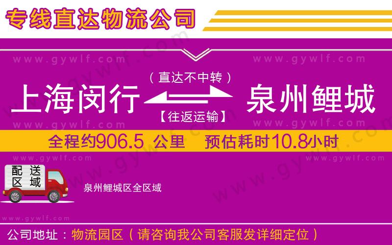 上海閔行區(qū)到泉州鯉城區(qū)物流公司