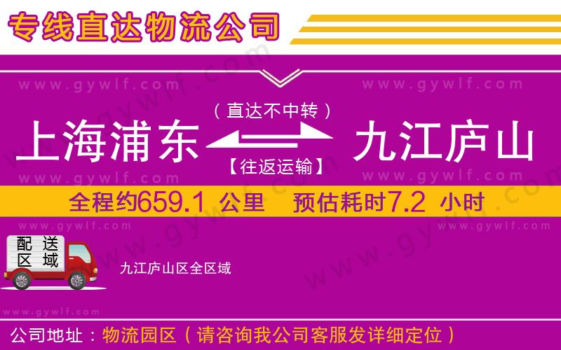 上海浦東區(qū)到九江廬山區(qū)物流公司