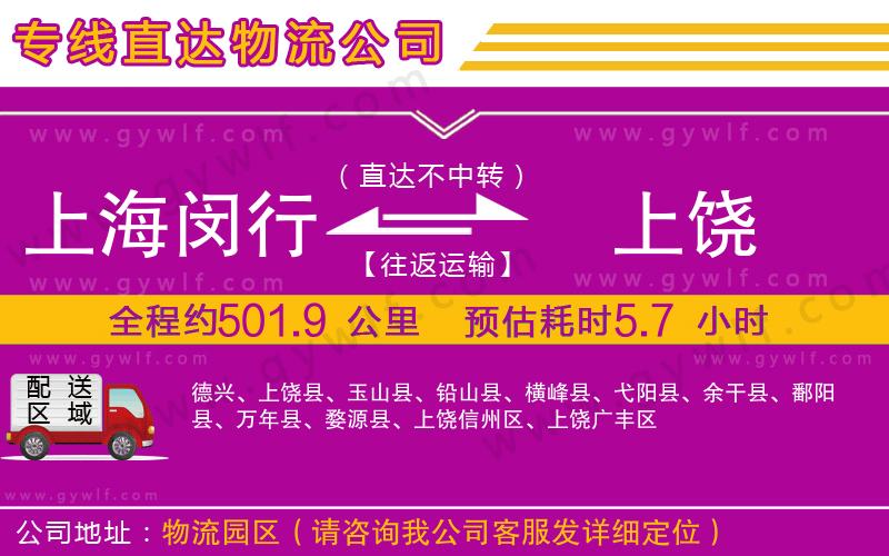 上海閔行區(qū)到上饒物流公司