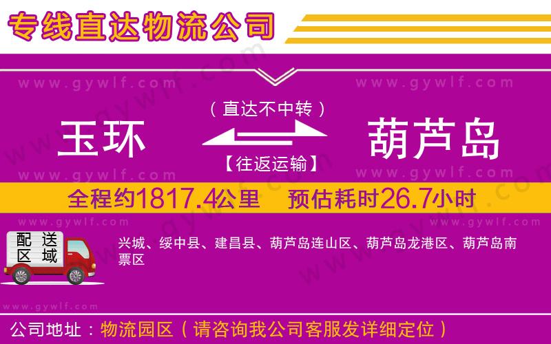 玉環(huán)到葫蘆島物流公司