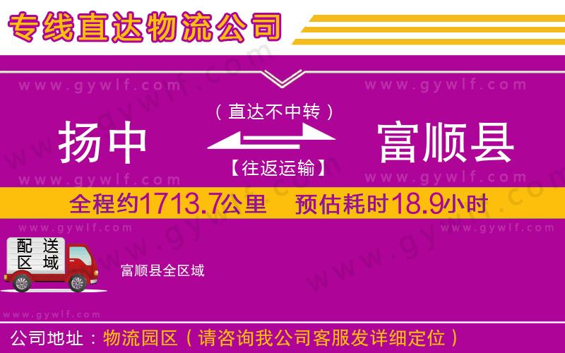揚(yáng)中到富順縣物流公司