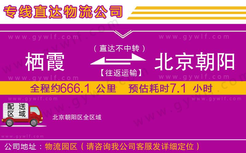 棲霞到北京朝陽區(qū)物流公司