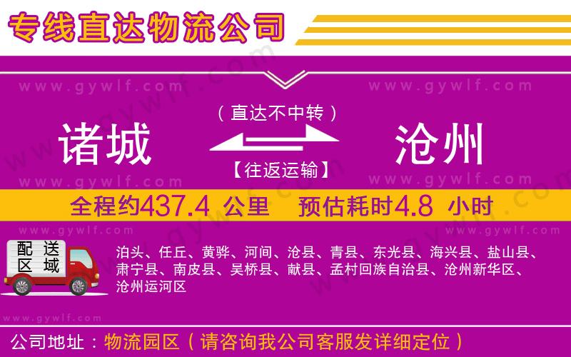 諸城到滄州物流公司