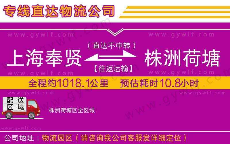 上海奉賢區(qū)到株洲荷塘區(qū)物流公司