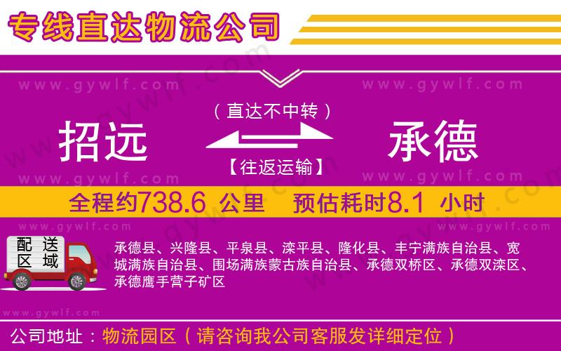 招遠(yuǎn)到承德物流公司