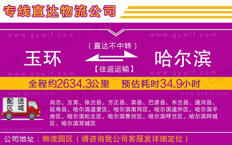 玉環(huán)到哈爾濱物流公司